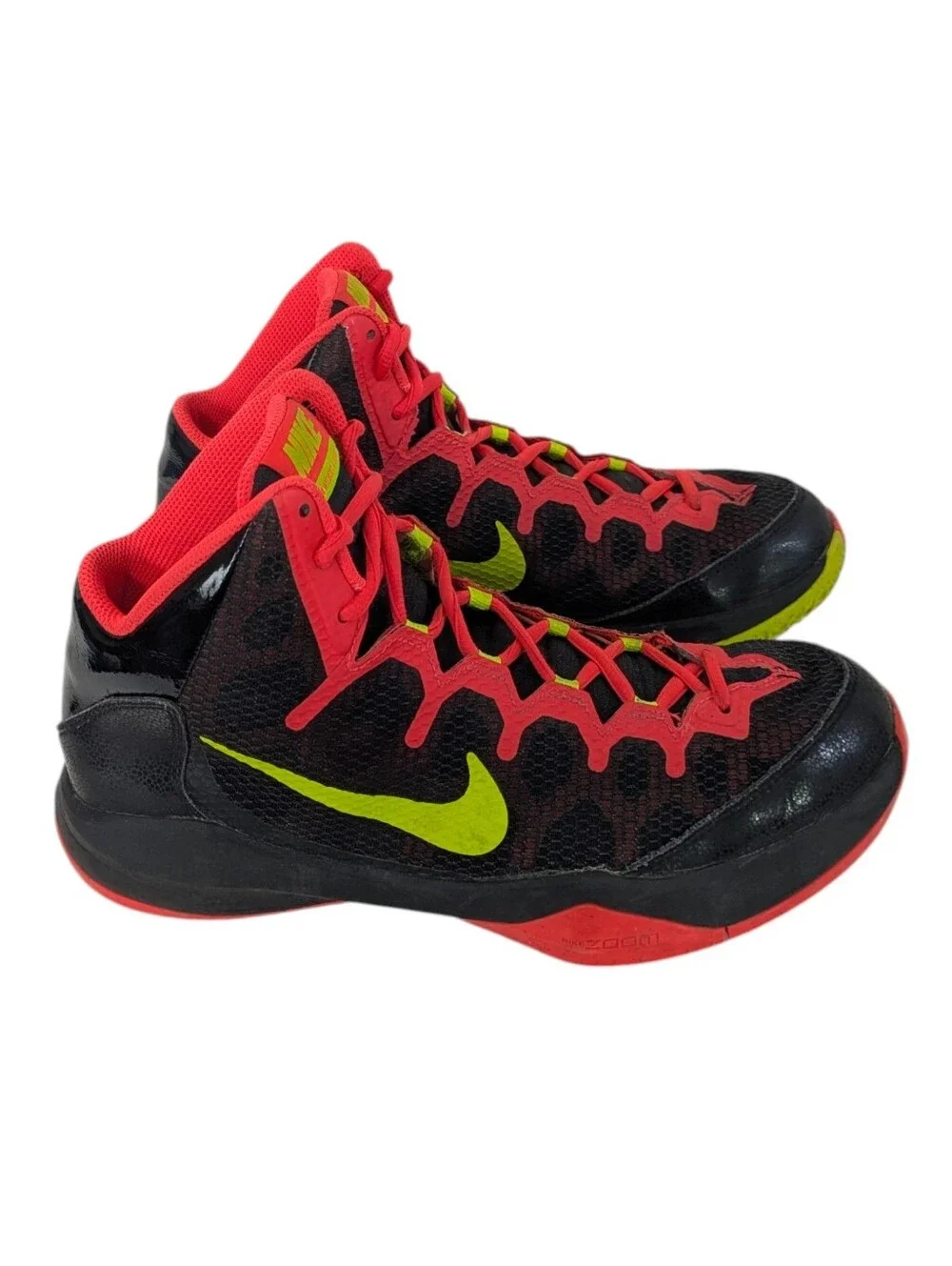 Nike Zoom Without A Doubt Basketball Sneakers - Size 9 Mens - Black Volt Crimson